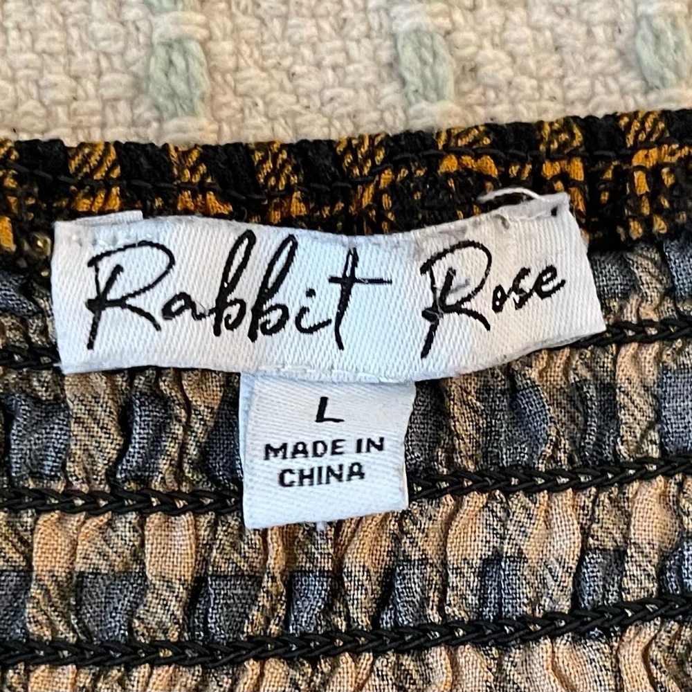 Plaid Ruched Crop Top - Rabbit Rose - Size: Large - Picture 4 of 4